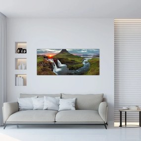 Obraz - Kirkjufell pri západe slnka (120x50 cm)