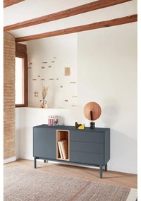Tmavosivá nízka komoda 137x76 cm Corvo - Teulat