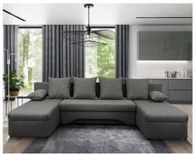 Univerzálna rozkladacia rohová sedacia súprava do U s úložným priestorom ALMEIDA antracit