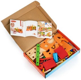 ECOTOYS Detská drevená edukačná stavebnica Truck
