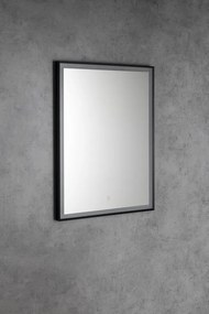 Aqualine Aqualine, CORNA zrkadlo s LED osvetlením 60x80cm, dotykový senzor, stmievateľné, čierna matná, CN060