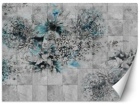 Gario Fototapeta Kvety akvarel na sivom pozadí Materiál: Vliesová, Rozmery: 200 x 140 cm
