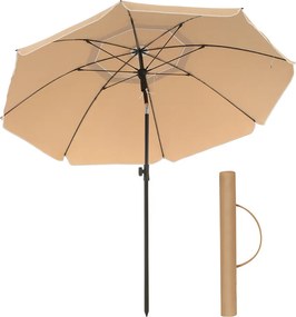 Slnečník SOLARA, Ø160cm, svetlá hnedá (taupe) SongmicsHome