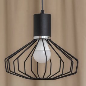 Luster na lanku SOLANO 1xE27/15W/230V čierna/lesklý chróm