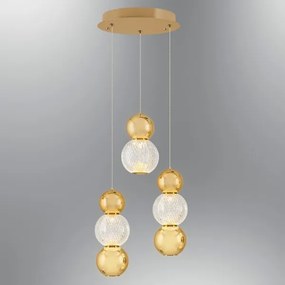 LED Luster na lanku CREMONA LED/17W/230V 3000K zlatá