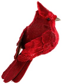 VIANOČNÁ DEKORÁCIA BIRDA SADA 6KS 6X13 CM ČERVENÁ