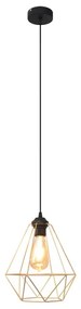 Luster na lanku KARO 1xE27/15W/230V zlatá/čierna