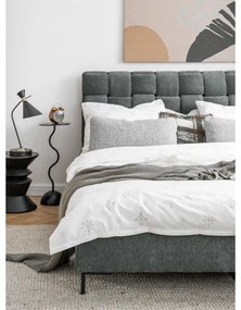 Sivozelená čalúnená dvojlôžková posteľ s roštom 140x200 cm Eve – Miuform