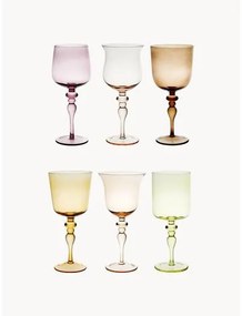 Súprava ručne fúkaných pohárov na víno Diseguale, 6 dielov