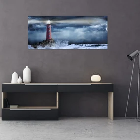 Obraz - Maják na útese (120x50 cm)