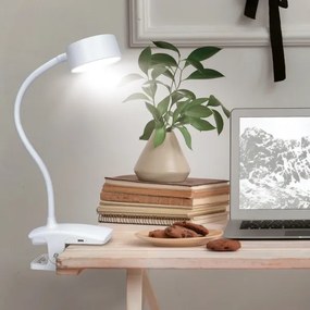 Solight WO3001-W- LED Stm. flexib. lampa s klipom LED/2W/5V 3000/4000/6500K biela