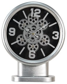 Strieborné stolné hodiny s ozubenými kolieskami - 24*8*30 cm