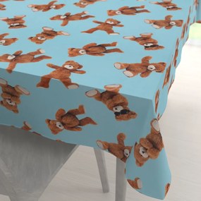 Biante Detský bavlnený obdĺžnikový obrus Sandra SA-724 Plyšové medvedíky na modrom 60x100 cm