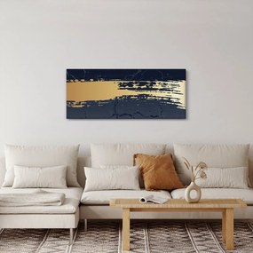 Obraz - Modrá a zlatá abstrakcia N⁰2 (120x50 cm)