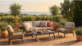 Svetlohnedé kovové záhradné kreslo Eulero – Bizzotto