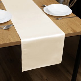 Biante Saténový behúň na stôl polyesterový Satén LUX-032 Krémový 45x140 cm
