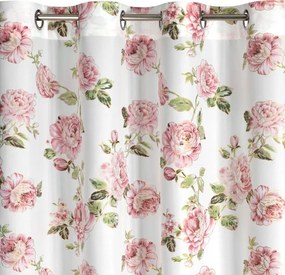 Dekorstudio Záves AVANI 140x250 cm biely s ružami stredná tienivosť 100% polyester