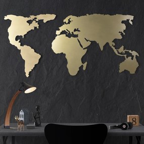World Map Silhouette - Gold