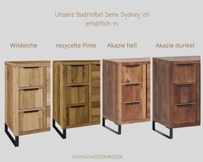 furniture-nabytek.cz - Masívne kúpeľňové zrkadlo Sydney z akácie, lakované, hnedé – 56×18×65 cm
