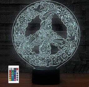 3D LED nočná lampa 3Dmix 3DL-DRGB - Hippies (Dual RGB)