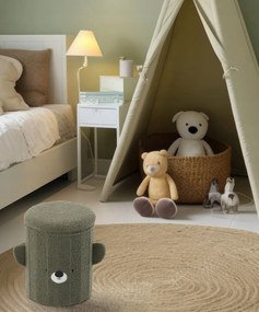 Roztomilá detská skladacia pufa s úložným priestorom ružová