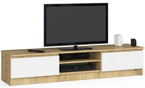 TV stolík Katalina (dub artisan + biela). Akcia -22%. Vlastná spoľahlivá doprava až k Vám domov. 1070708