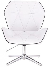 LuxuryForm DESIGN Stolička MILANO MAX na striebornom kríži - biela