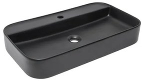 Umývadlo na dosku SAT Infinitio 70x40 cm bez prepadu čiernej SATINF4070BKM, 1 ks