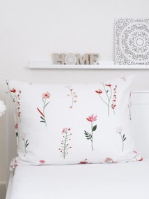 Flanelová obliečka na vankúš 70 x 90 cm - Vlčie maky biele