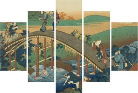Obraz - Katsushika Hokusai, Ariwara no Narihirafrom the series One Hundred, Poems Explained by the Nurse (Hyakunin isshu uba ga etoki), reprodukcia (150x105 cm)