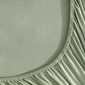 Goldea plachta jersey s napínacou gumou - šalviovo zelená 90 x 200 cm