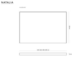 Čelo postele v petrolejovej farbe 160x120 cm Natalia – Milo Casa