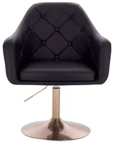 LuxuryForm DESIGN Kreslo ANDORA na zlatom tanieri - čierne