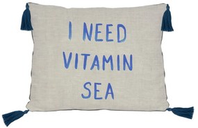 Béžový vankúš s prímesou ľanu Little Nice Things Captain, 50 x 35 cm