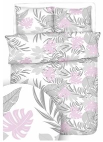 Obliečky krepové Tropic ružový - 1x Vankúš 90x70cm, 1x Paplón 140x200cm