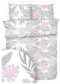 Obliečky krepové Tropic ružový TiaHome - 1x Vankúš 90x70cm, 1x Paplón 140x200cm