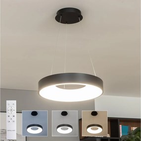Brilagi - LED stmievateľný luster na lanku FALCON II LED/67W/230V pr. 40 cm čierny + diaľkový ovládač
