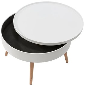 Okrúhly konferenčný stolík s úložným priestorom 60 cm