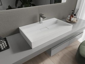 Mexen Ava umývadlo na dosku z konglomerátu 1/O 80 x 46 cm, biele - 23018001