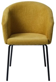 Čalúnené jedálenské kreslo s podrúčkami v horčicovej farbe Easton – Unique Furniture