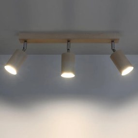 Nástenná lampa Rinne 3 prírodné drevo