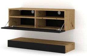 TV stolík/skrinka Dual 100 (dub artisan + čierna). Akcia -21%. Vlastná spoľahlivá doprava až k Vám domov. 1124858