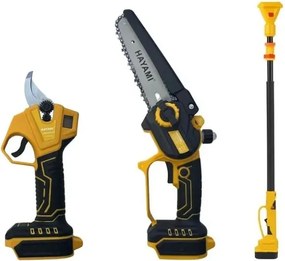 Veľká AKU sada HAYAMI HA-1008-1 3v1 - píla + záhradnícke nožnice + predlžovacia tyč 2,4 m