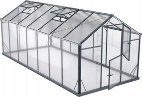 Skleník Hybrid L-11 Polykarbonát Tvrdené Sklo 220x500 cm Antracitový 11 m2