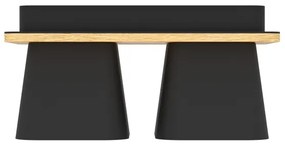 Eglo 390007 - Stropné svietidlo RUSCIO 2xE27/40W/230V čierna/hnedá