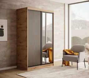 ŠATNÍKOVÁ SKRIŇA S POSÚVNYMI DVERAMI DAINA DUB ARTISAN + ČIERNA 100 cm