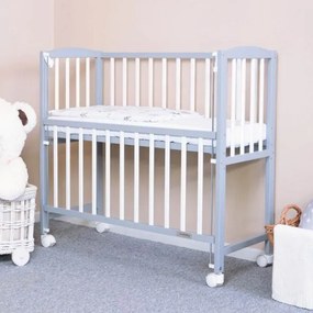NEW BABY Detská prístavná postieľka New Baby MATEO 90x40 cm bielo-sivá