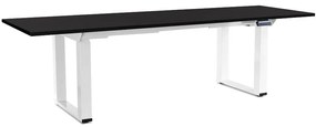 Výškovo nastaviteľný stôl OfficeTech Strong 240 x 80 cm, biela podnož, čierna