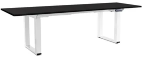 Výškovo nastaviteľný stôl OfficeTech Strong 240 x 80 cm, biela podnož, čierna