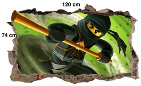 Perfektná detská dekoračná nálepka NINJA GO 120 x 74 cm